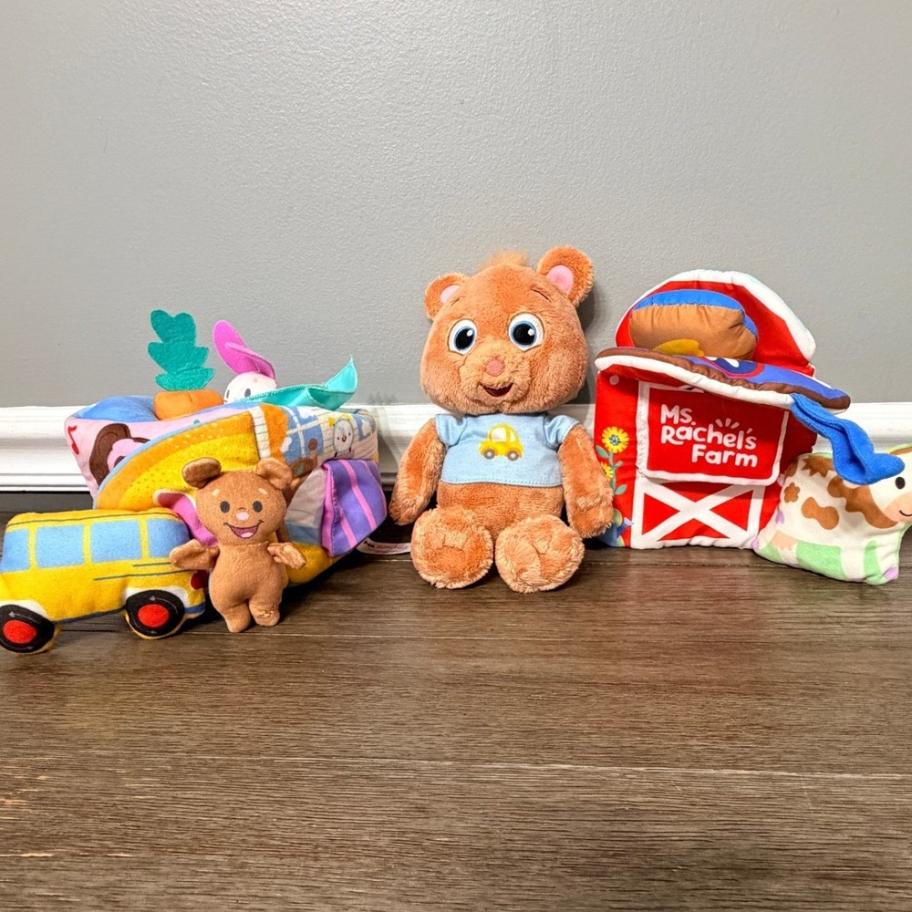 Ms Rachel Herbie Bear Plush Stuffed Animal Sensory Learning Farm Lot